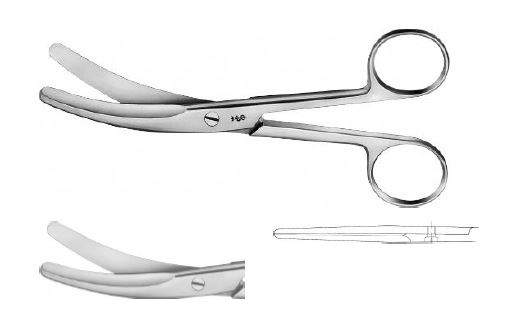 Пуповинні ножиці вигнуті 160 мм